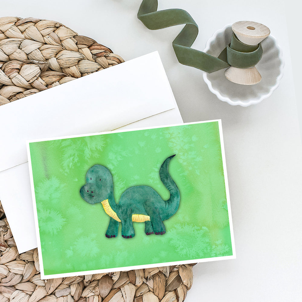 Brontosaurus Watercolor Greeting Cards and Envelopes Pack of 8 Image 2