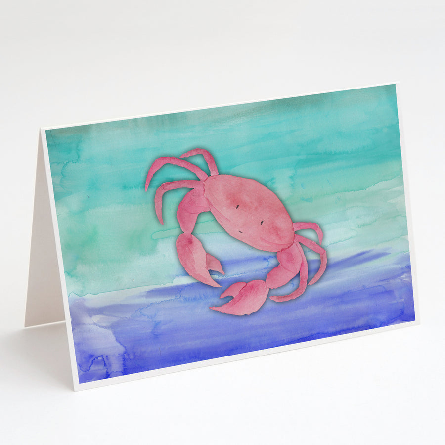 Crab Watercolor Greeting Cards and Envelopes Pack of 8 Image 1