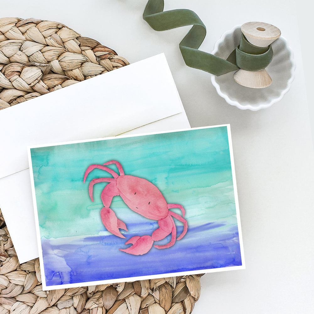 Crab Watercolor Greeting Cards and Envelopes Pack of 8 Image 2