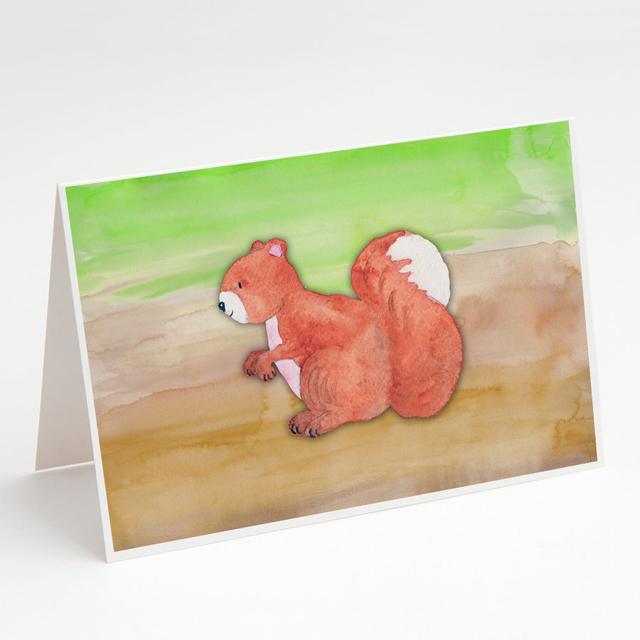 Squirrel Watercolor Greeting Cards and Envelopes Pack of 8 Image 1