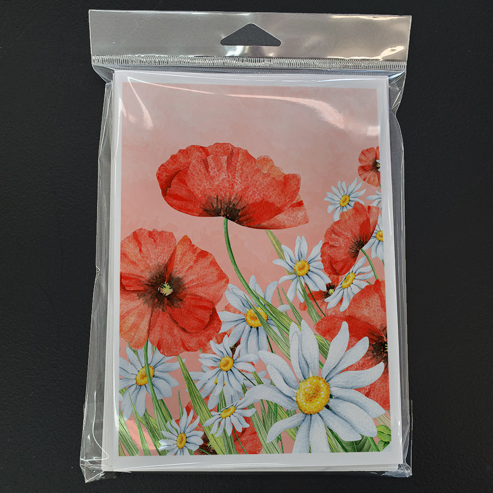 Poppies and Chamomiles Greeting Cards and Envelopes Pack of 8 Image 3