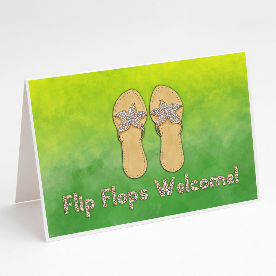 Flip Flops Welcome Greeting Cards and Envelopes Pack of 8 Image 1