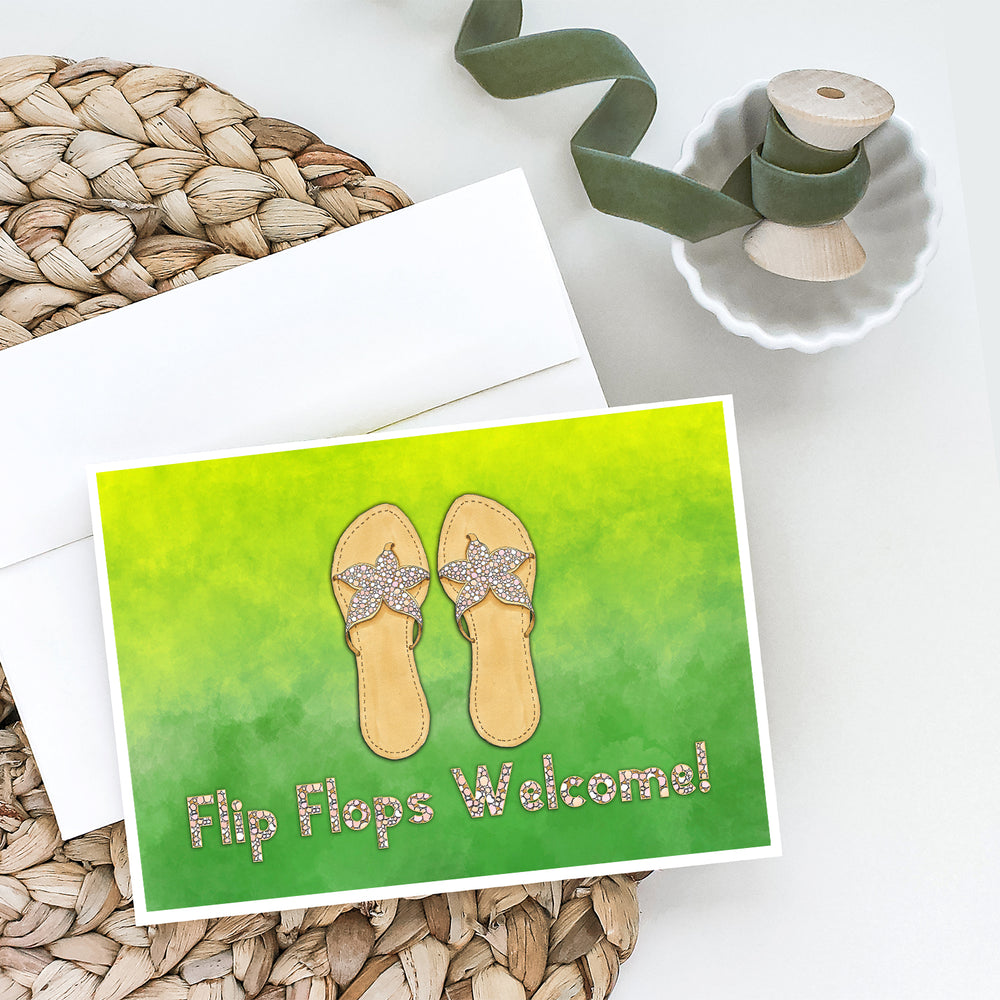 Flip Flops Welcome Greeting Cards and Envelopes Pack of 8 Image 2