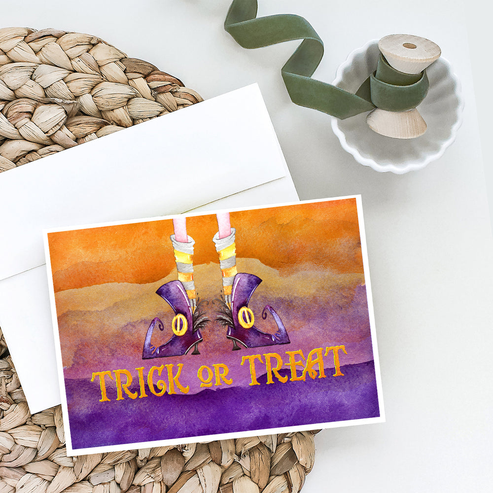 Halloween Trick Witches Feet Greeting Cards and Envelopes Pack of 8 Image 2