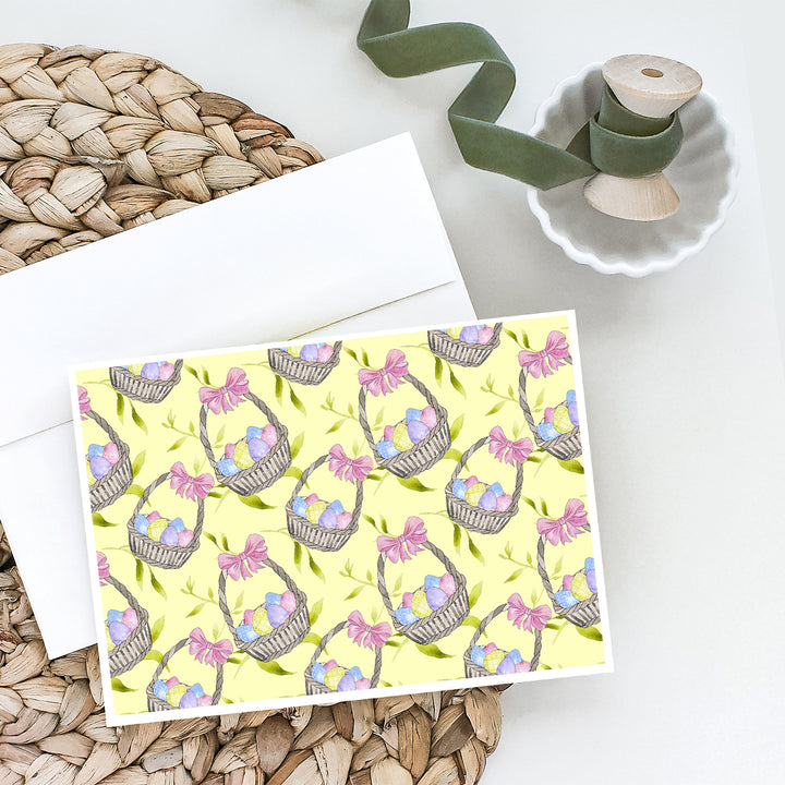 Easter Basket and Eggs Greeting Cards and Envelopes Pack of 8 Image 2