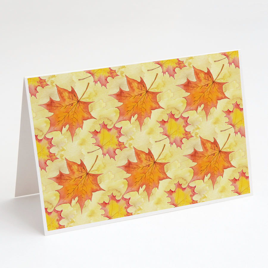 Fall Leaves Scattered Greeting Cards and Envelopes Pack of 8 Image 1