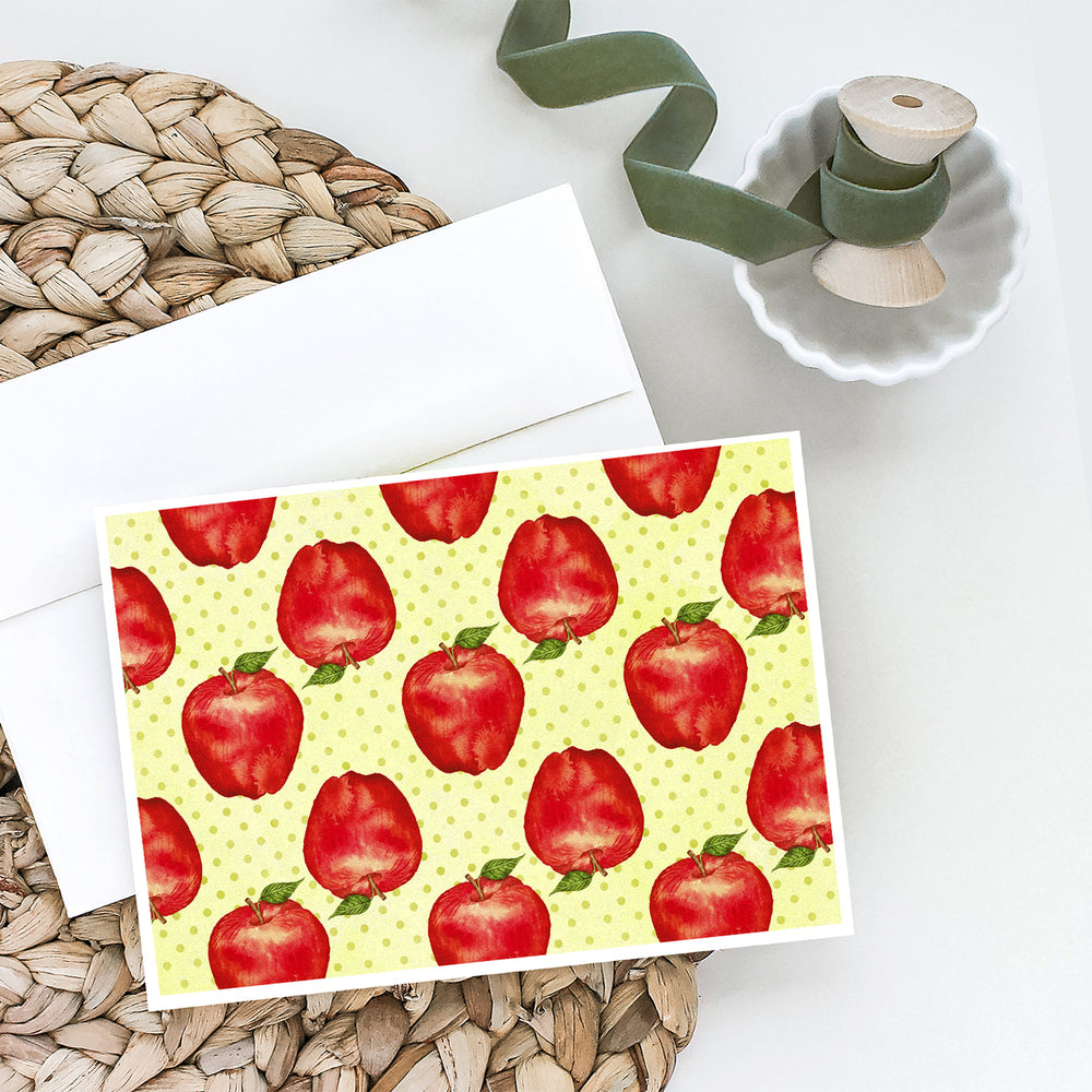 Watercolor Apples and Polkadots Greeting Cards and Envelopes Pack of 8 Image 2