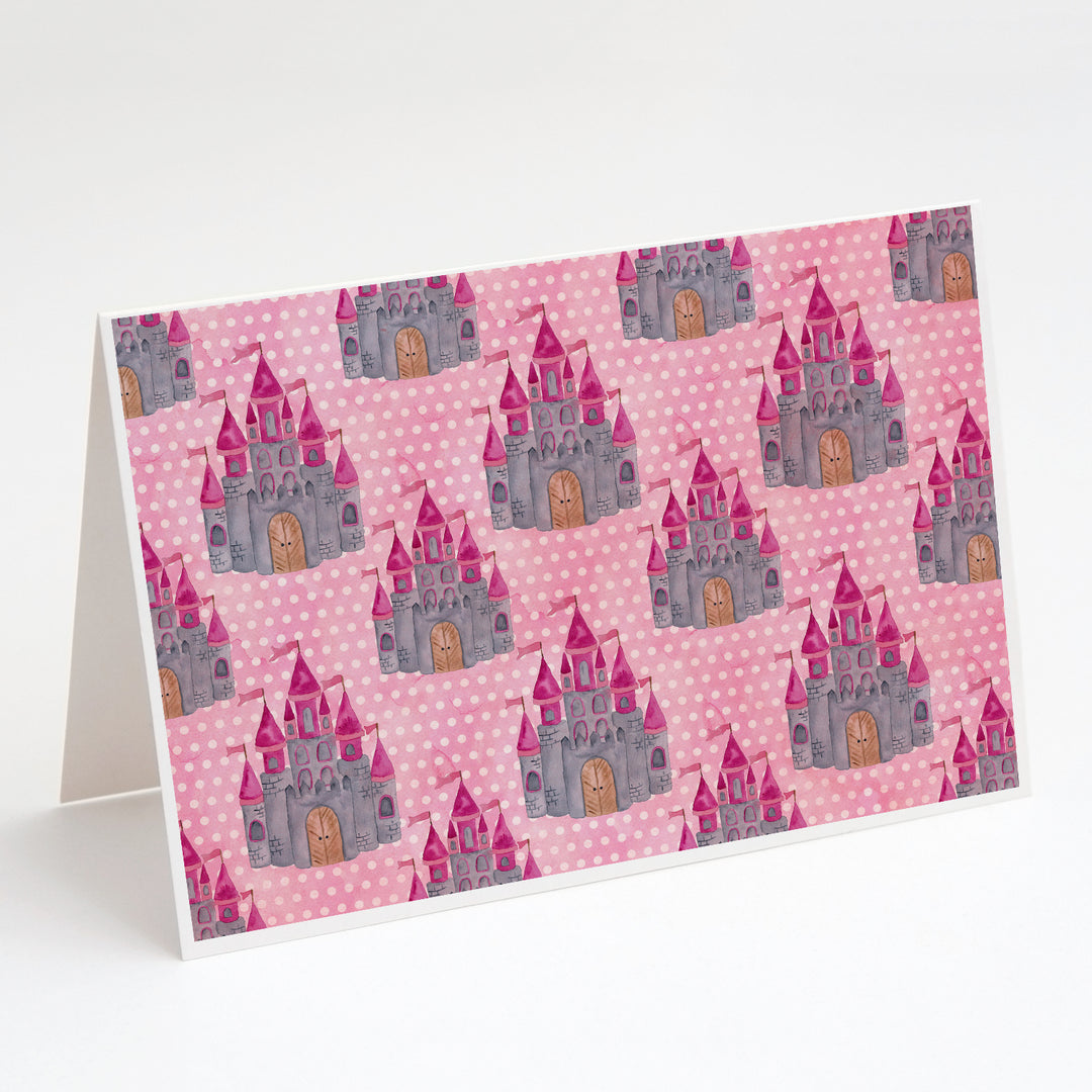 Watercolor Princess Castle Greeting Cards and Envelopes Pack of 8 Image 1