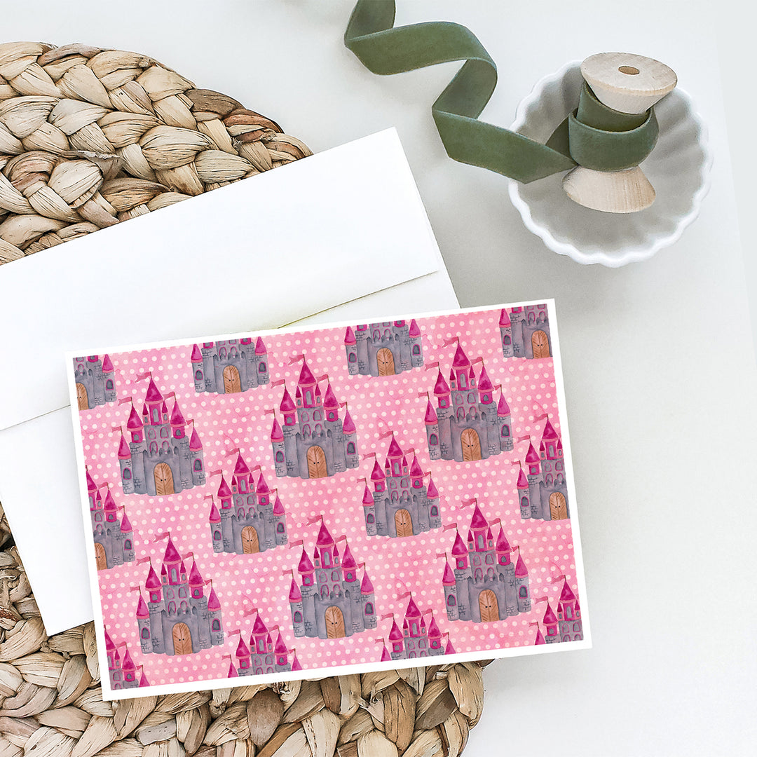 Watercolor Princess Castle Greeting Cards and Envelopes Pack of 8 Image 2