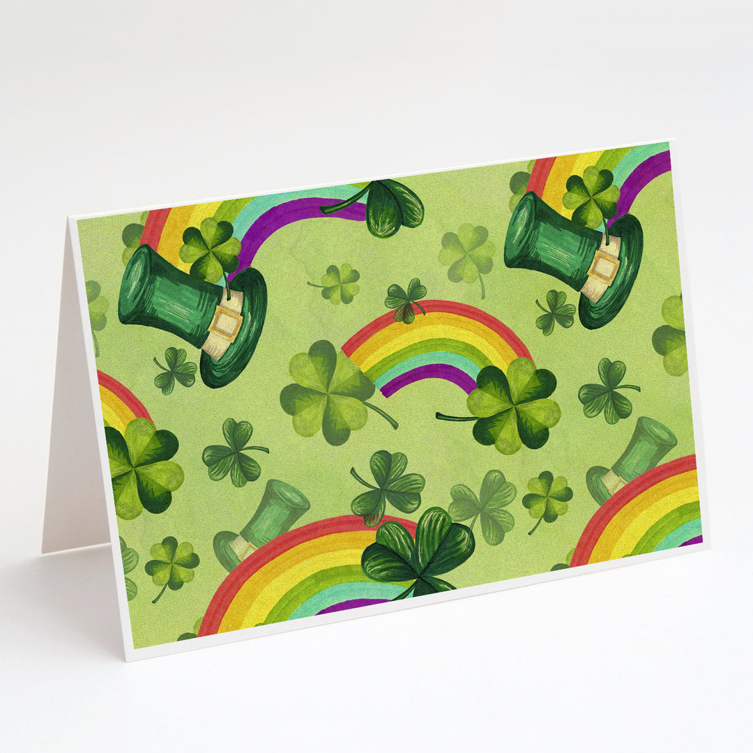 Watercolor St Patricks Day Lucky Leprechan Greeting Cards and Envelopes Pack of 8 Image 1