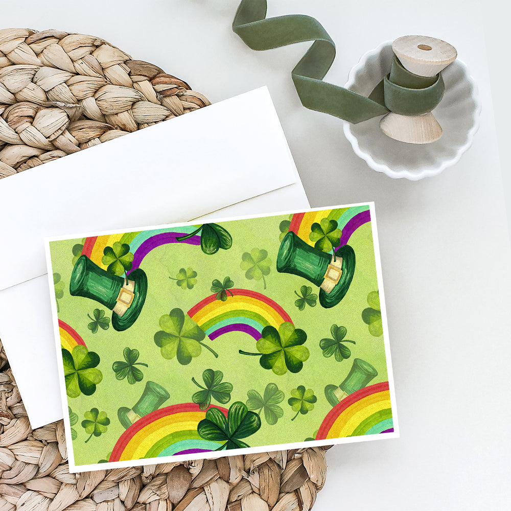 Watercolor St Patricks Day Lucky Leprechan Greeting Cards and Envelopes Pack of 8 Image 2