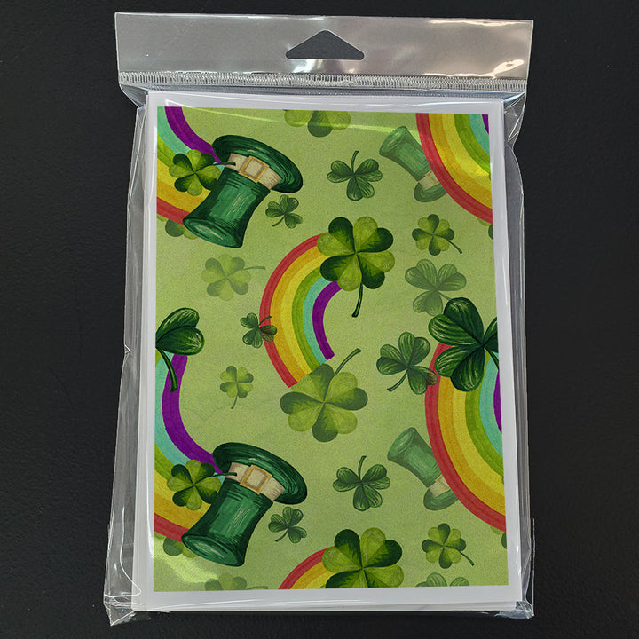 Watercolor St Patricks Day Lucky Leprechan Greeting Cards and Envelopes Pack of 8 Image 3