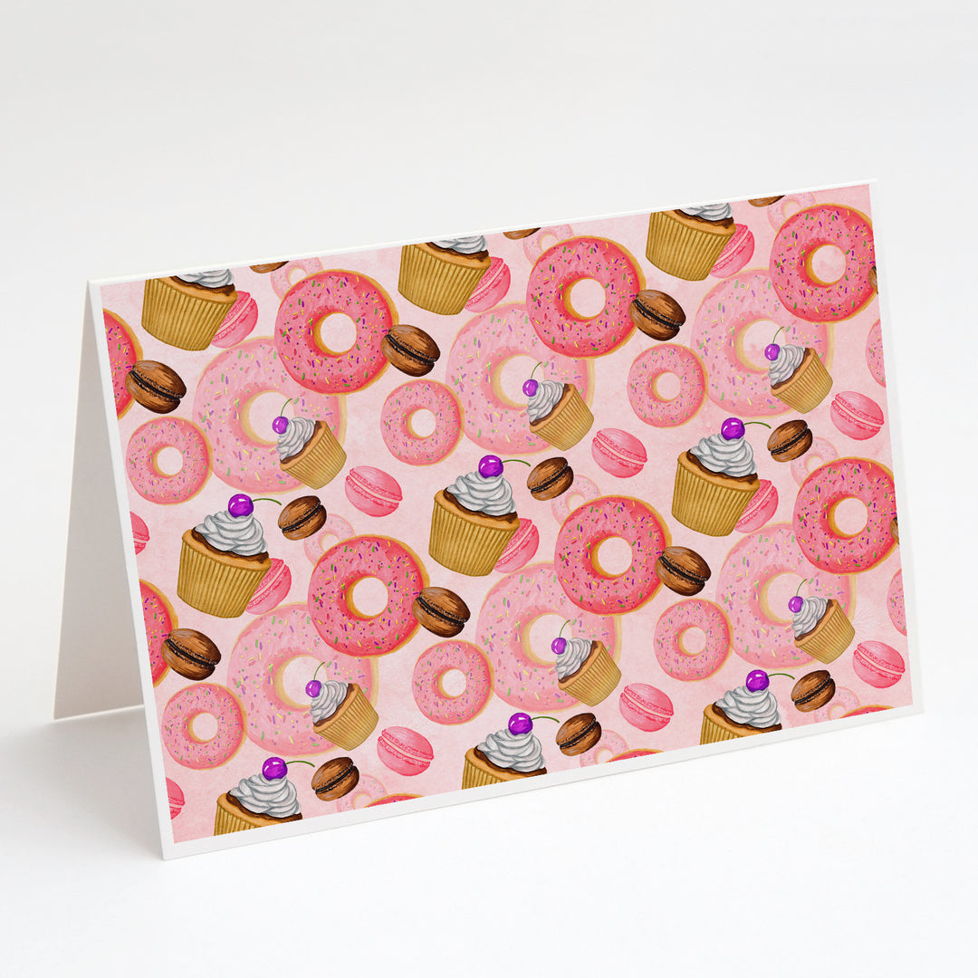 Watercolor Sweet Pastries Greeting Cards and Envelopes Pack of 8 Image 1