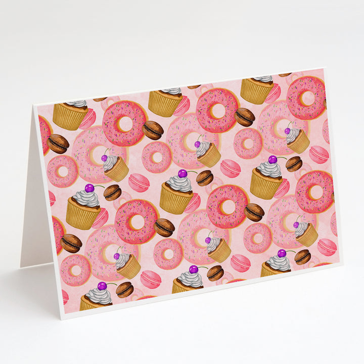 Watercolor Sweet Pastries Greeting Cards and Envelopes Pack of 8 Image 1