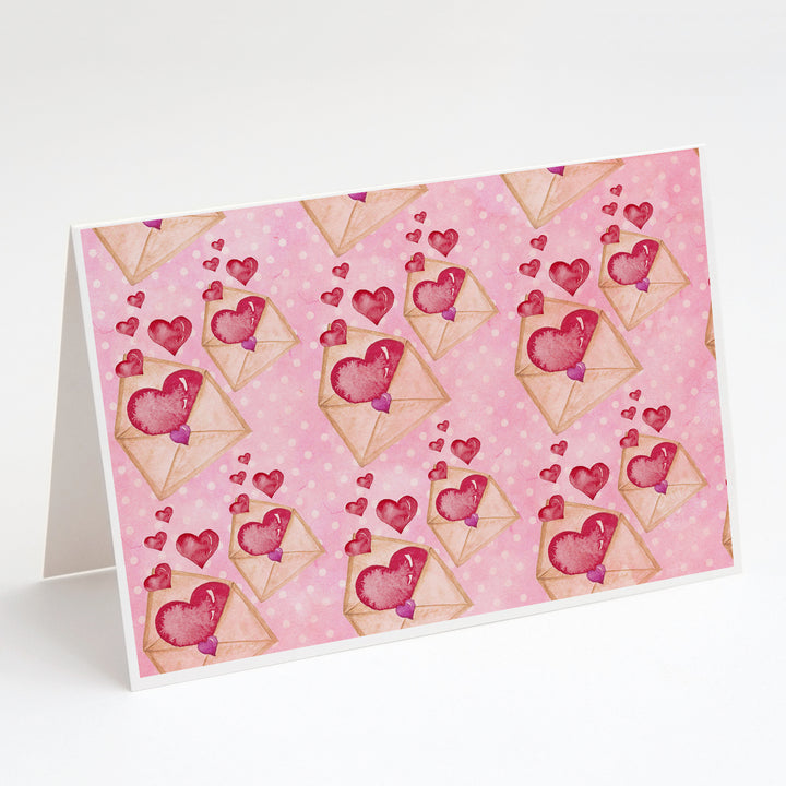 Watercolor Pink Love Letter Greeting Cards and Envelopes Pack of 8 Image 1