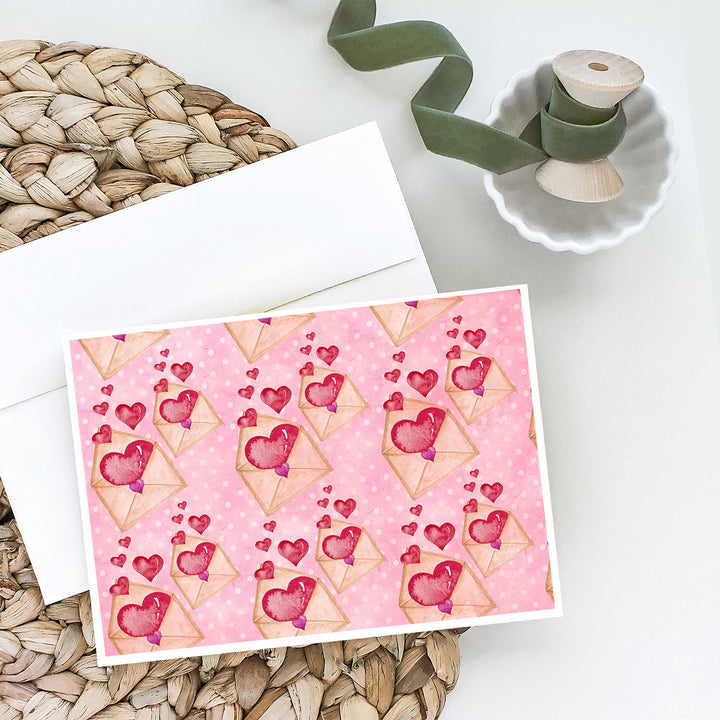 Watercolor Pink Love Letter Greeting Cards and Envelopes Pack of 8 Image 2