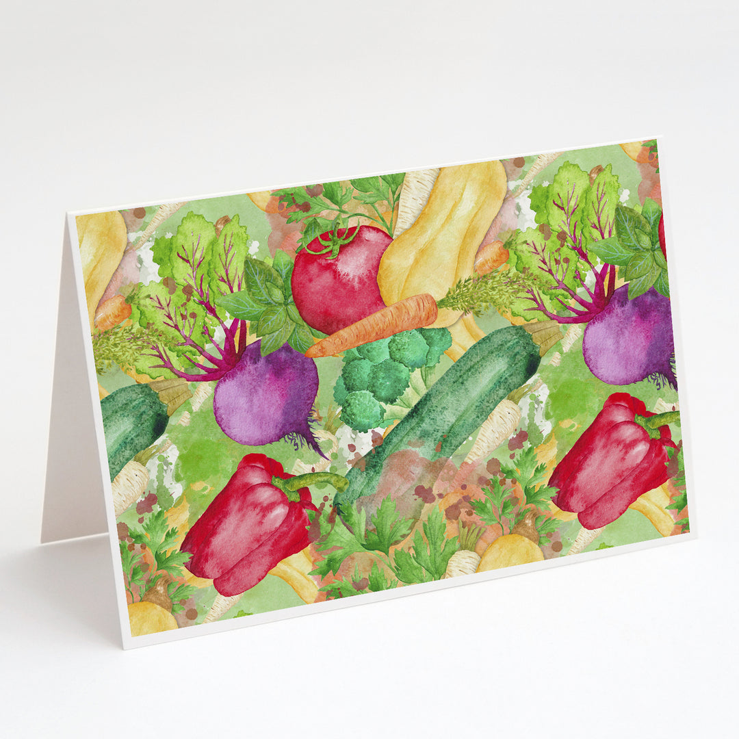 Watercolor Vegetables Farm to Table Greeting Cards and Envelopes Pack of 8 Image 1