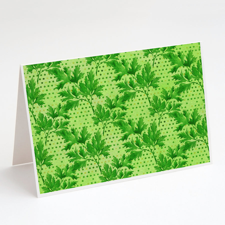 Watercolor Parsley Greeting Cards and Envelopes Pack of 8 Image 1