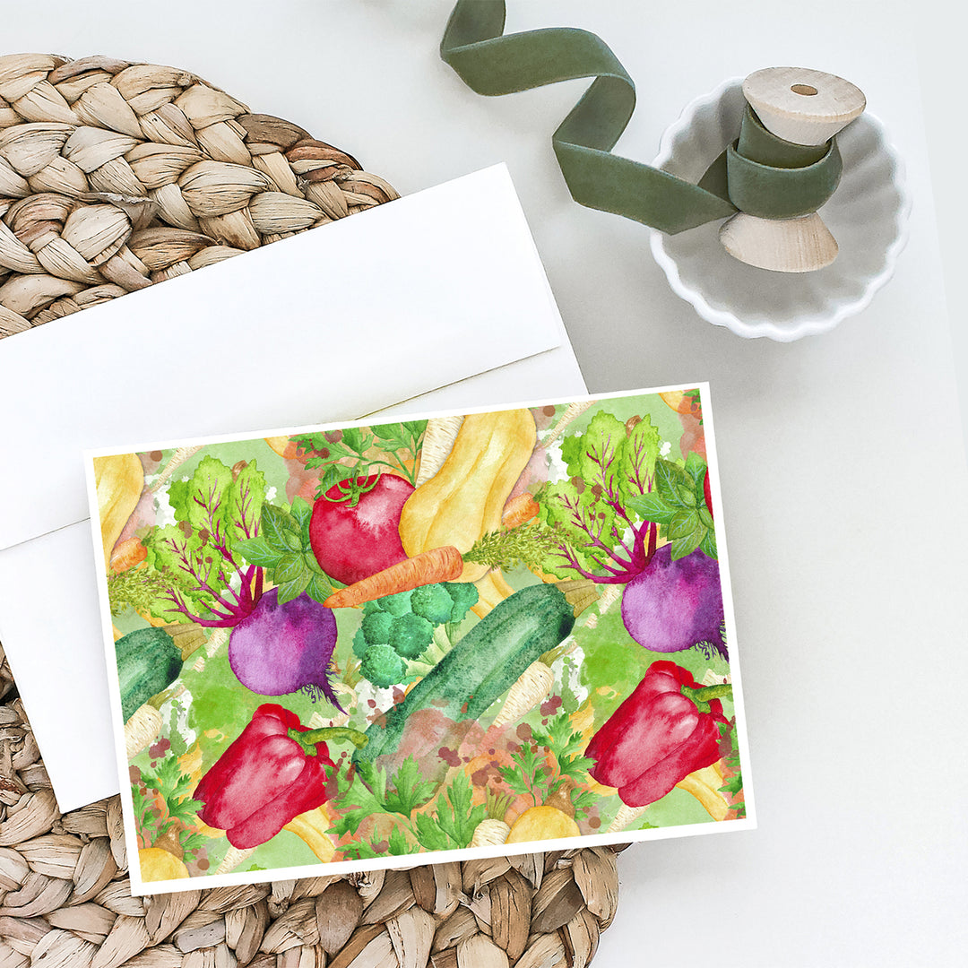 Watercolor Vegetables Farm to Table Greeting Cards and Envelopes Pack of 8 Image 2