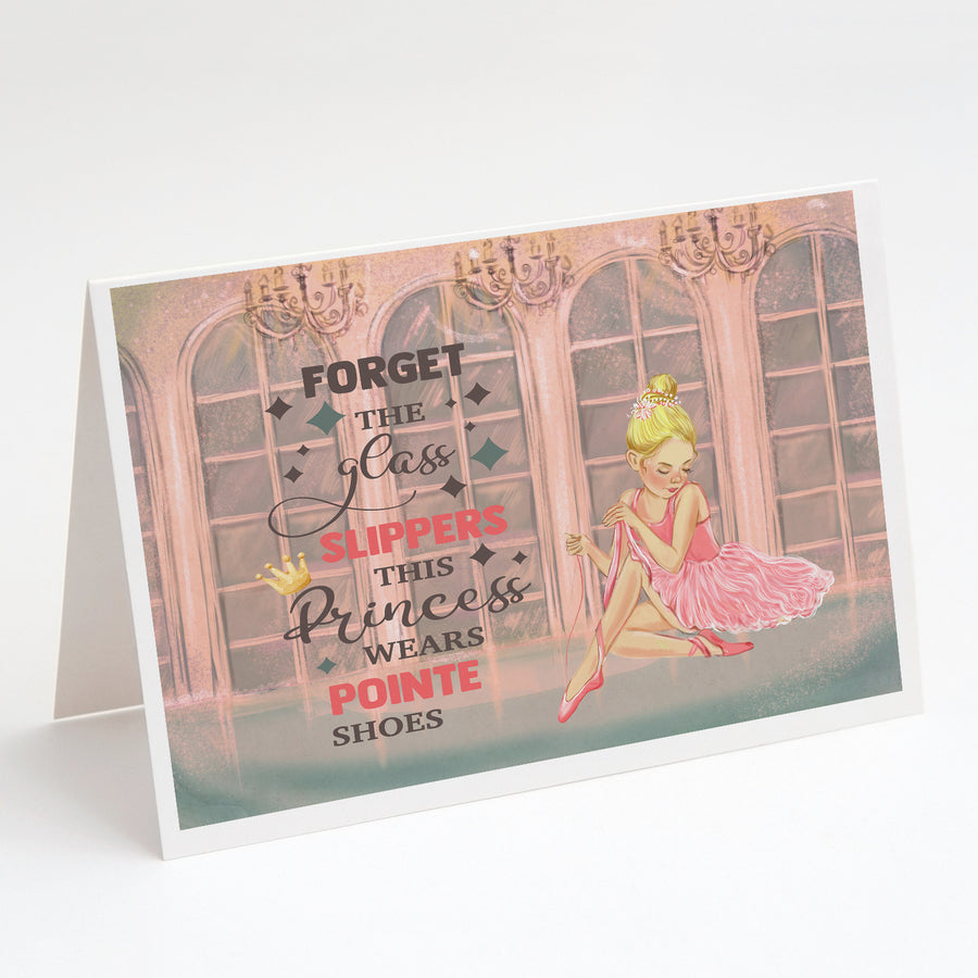 This Princess Wears Pionte Shoes Dance Greeting Cards and Envelopes Pack of 8 Image 1