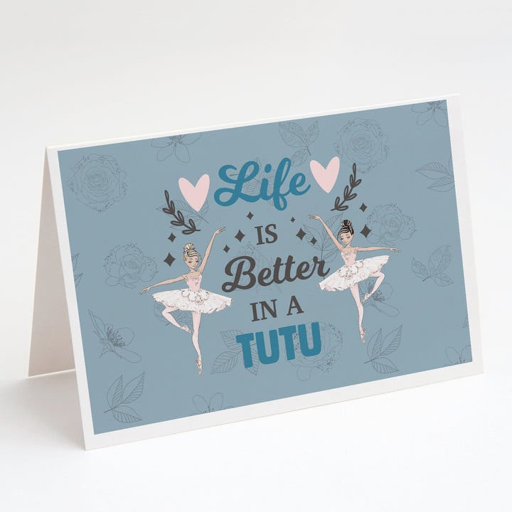 Life is Better in a Tutu Dance Greeting Cards and Envelopes Pack of 8 Image 1