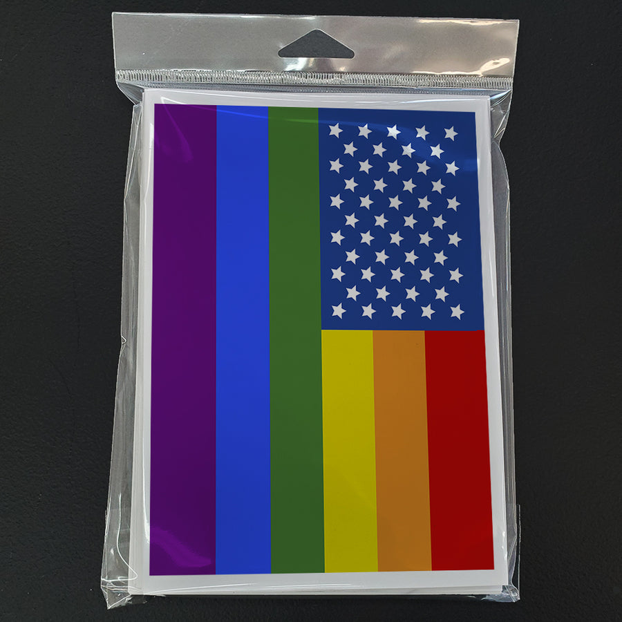 USA Gay Pride Greeting Cards and Envelopes Pack of 8 Image 1