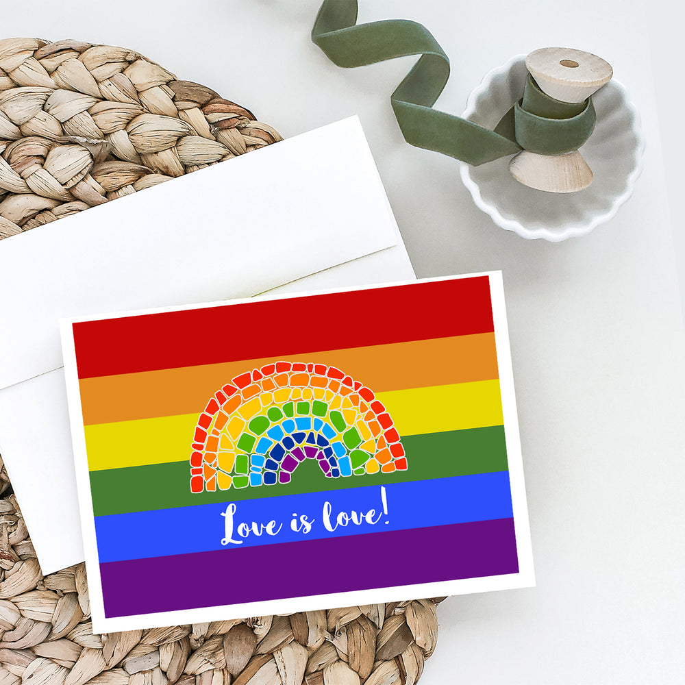 Gay Pride Love is Love Mosaic Rainbow Greeting Cards and Envelopes Pack of 8 Image 2