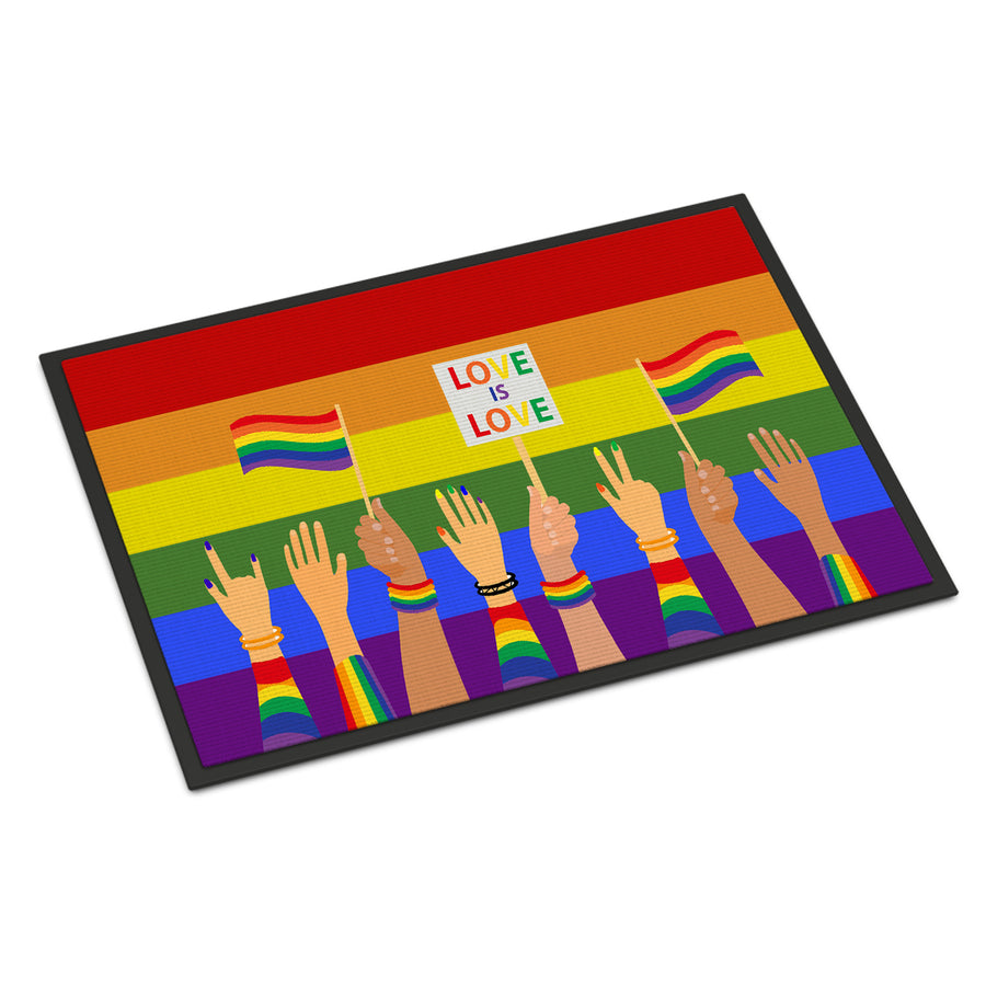 Gay Pride Parade Indoor or Outdoor Mat 18x27 Image 1