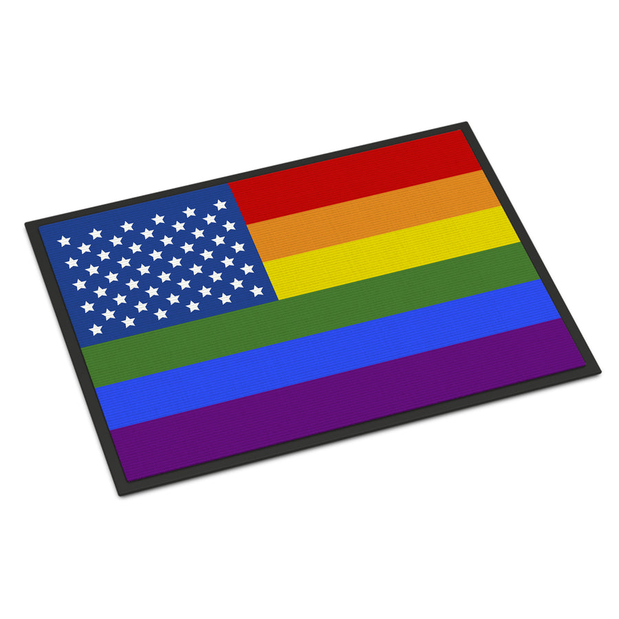 USA Gay Pride Indoor or Outdoor Mat 18x27 Image 1