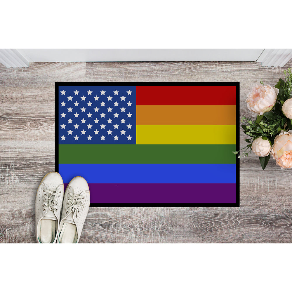 USA Gay Pride Indoor or Outdoor Mat 18x27 Image 2