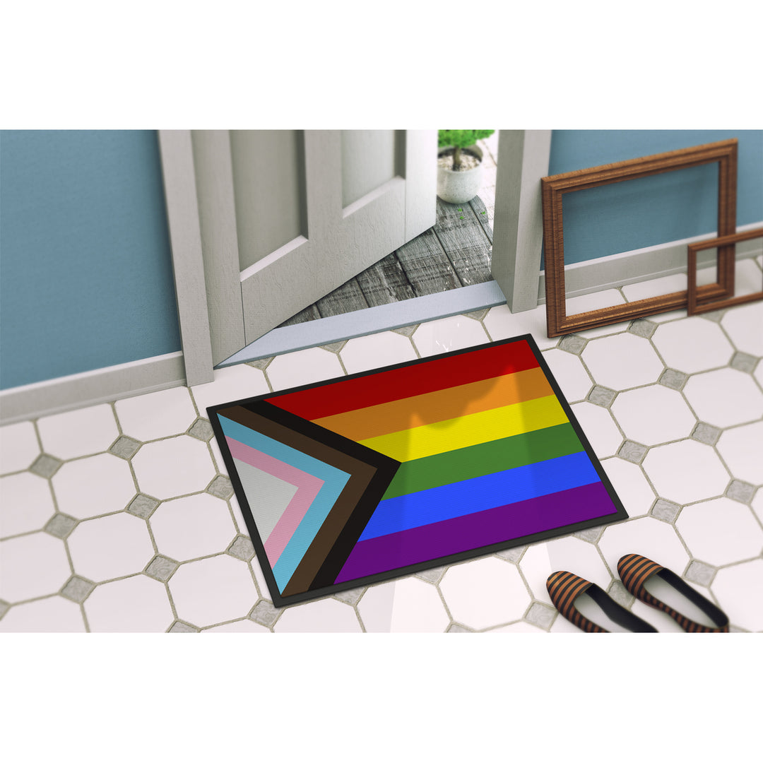 Gay Pride Progress Pride Indoor or Outdoor Mat 18x27 Image 4