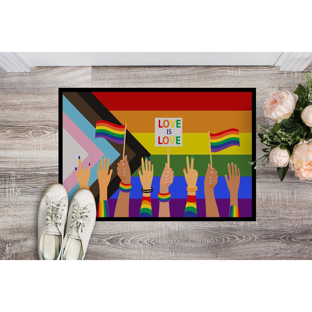 Gay Pride Parade Progress Pride Indoor or Outdoor Mat 18x27 Image 2