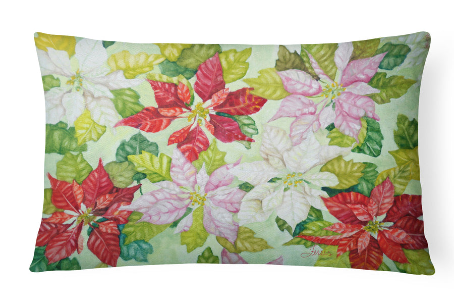 Poinsettias by Ferris Hotard Canvas Fabric Decorative Pillow Image 1