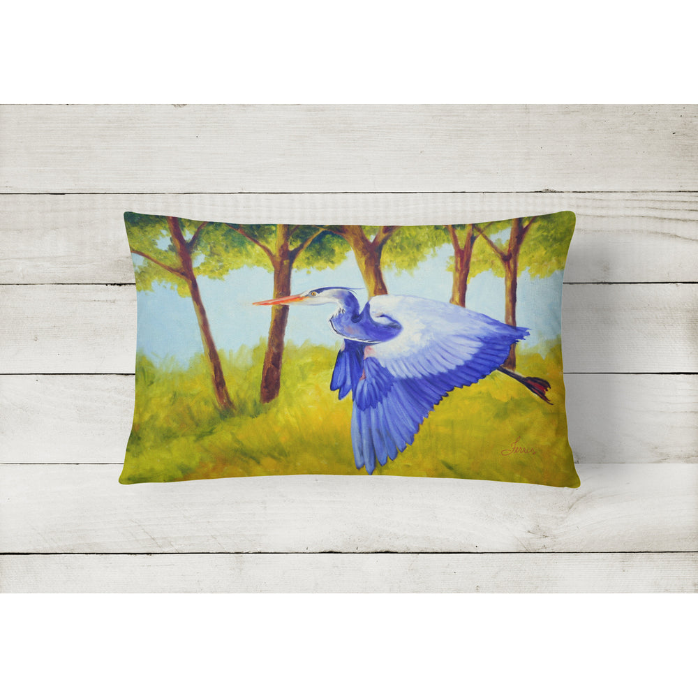 Fyling Heron by Ferris Hotard Canvas Fabric Decorative Pillow Image 2