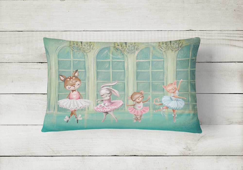 Animal Ballerinas Dancing Canvas Fabric Decorative Pillow Image 2