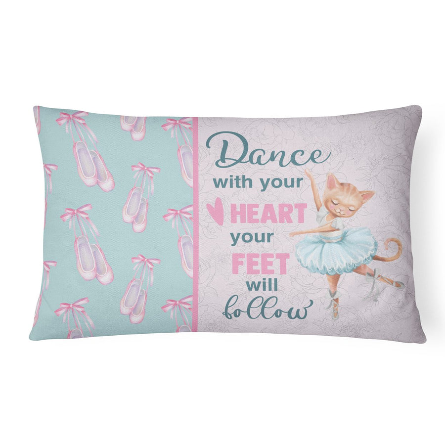 Dance with your heart and your feet will follow Canvas Fabric Decorative Pillow Image 1