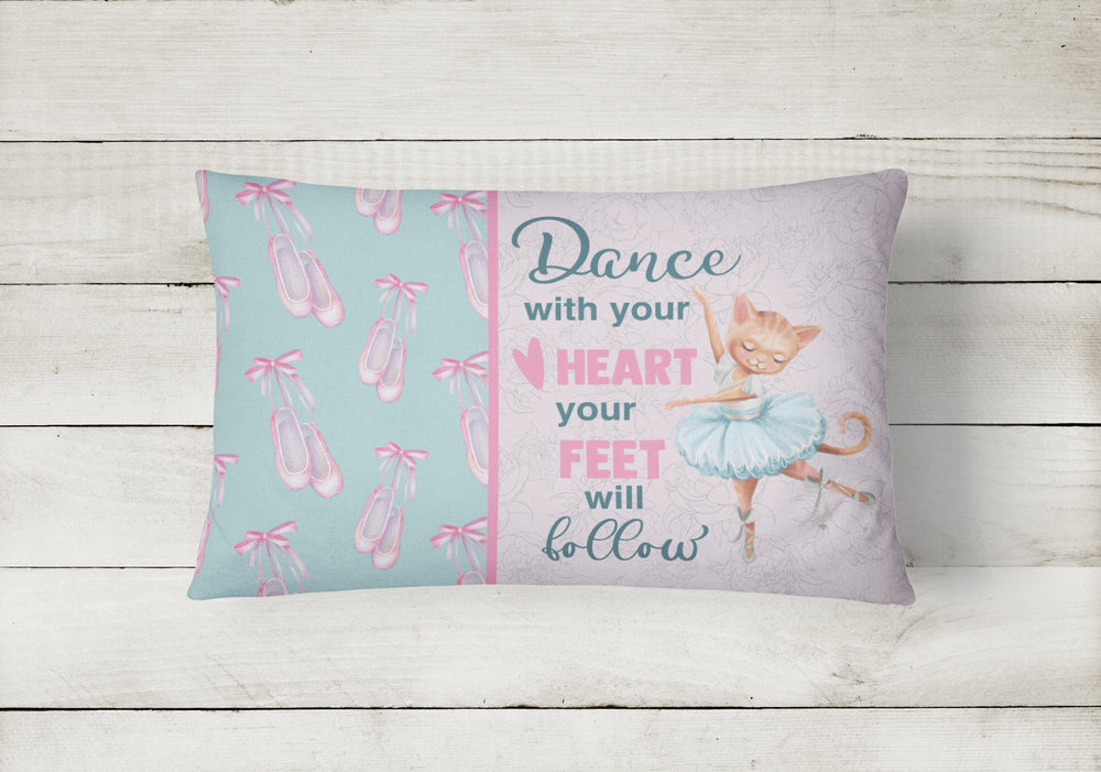 Dance with your heart and your feet will follow Canvas Fabric Decorative Pillow Image 2