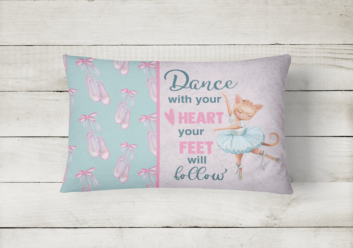 Dance with your heart and your feet will follow Canvas Fabric Decorative Pillow Image 2