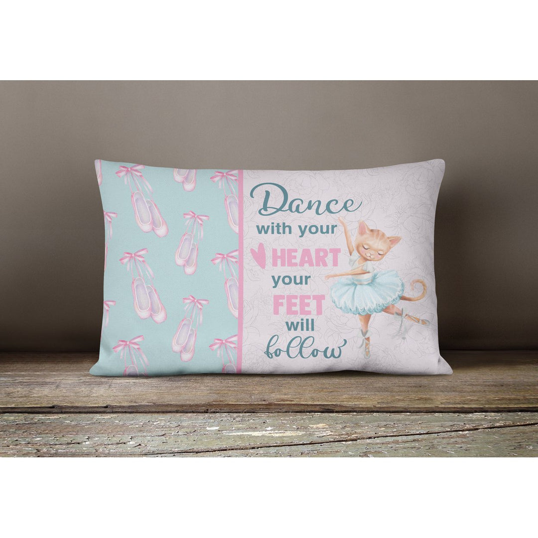 Dance with your heart and your feet will follow Canvas Fabric Decorative Pillow Image 4