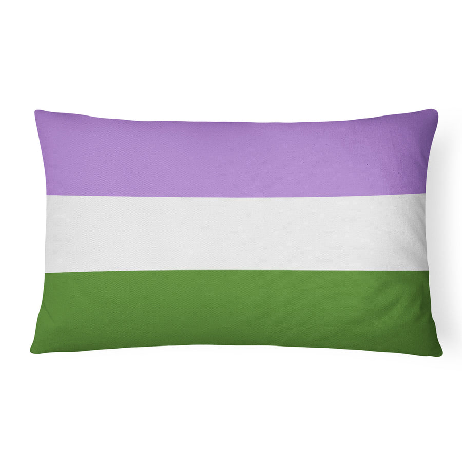 Genderqueer Pride Canvas Fabric Decorative Pillow Image 1