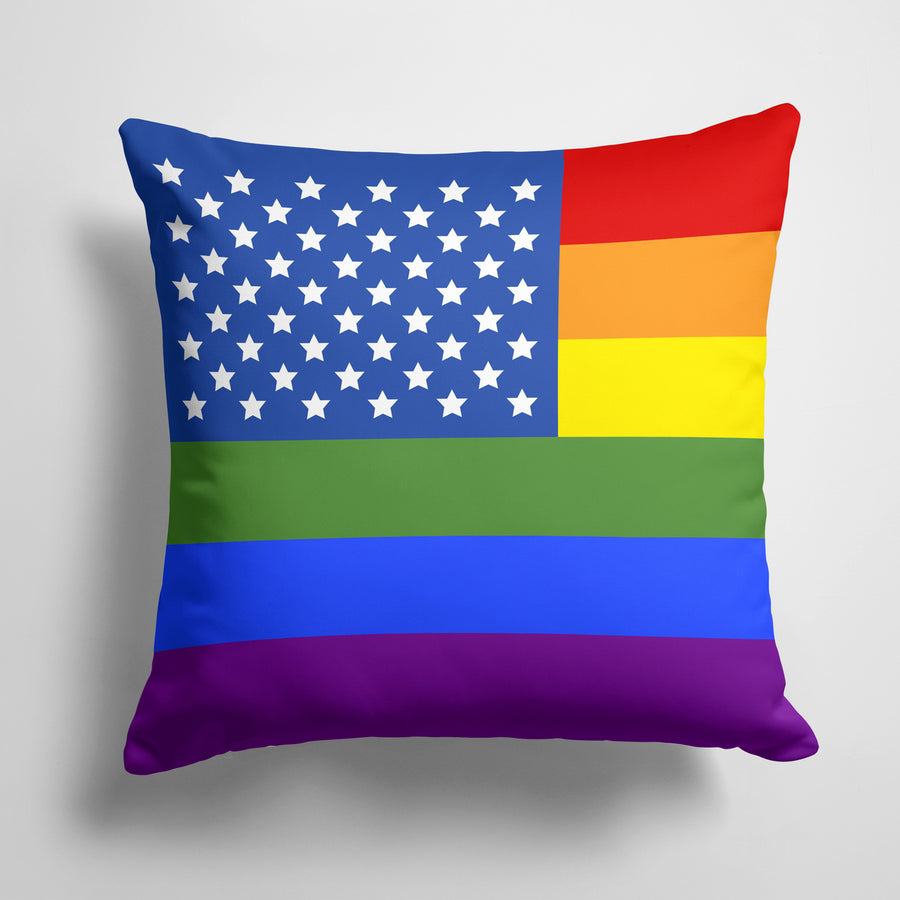 USA Gay Pride Fabric Decorative Pillow Image 1