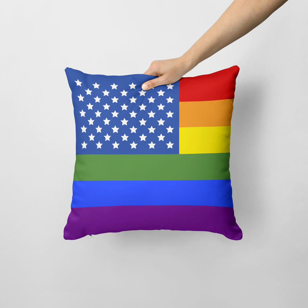 USA Gay Pride Fabric Decorative Pillow Image 2