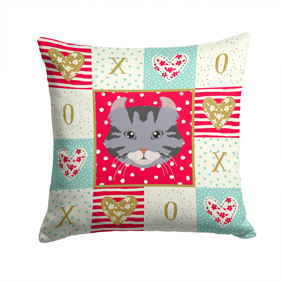 American Curl Cat Love Fabric Decorative Pillow Image 1