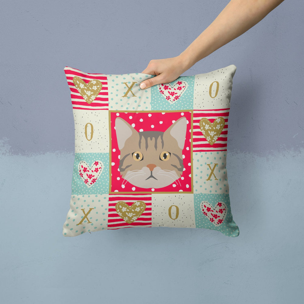 American Wirehair Cat Love Fabric Decorative Pillow Image 2