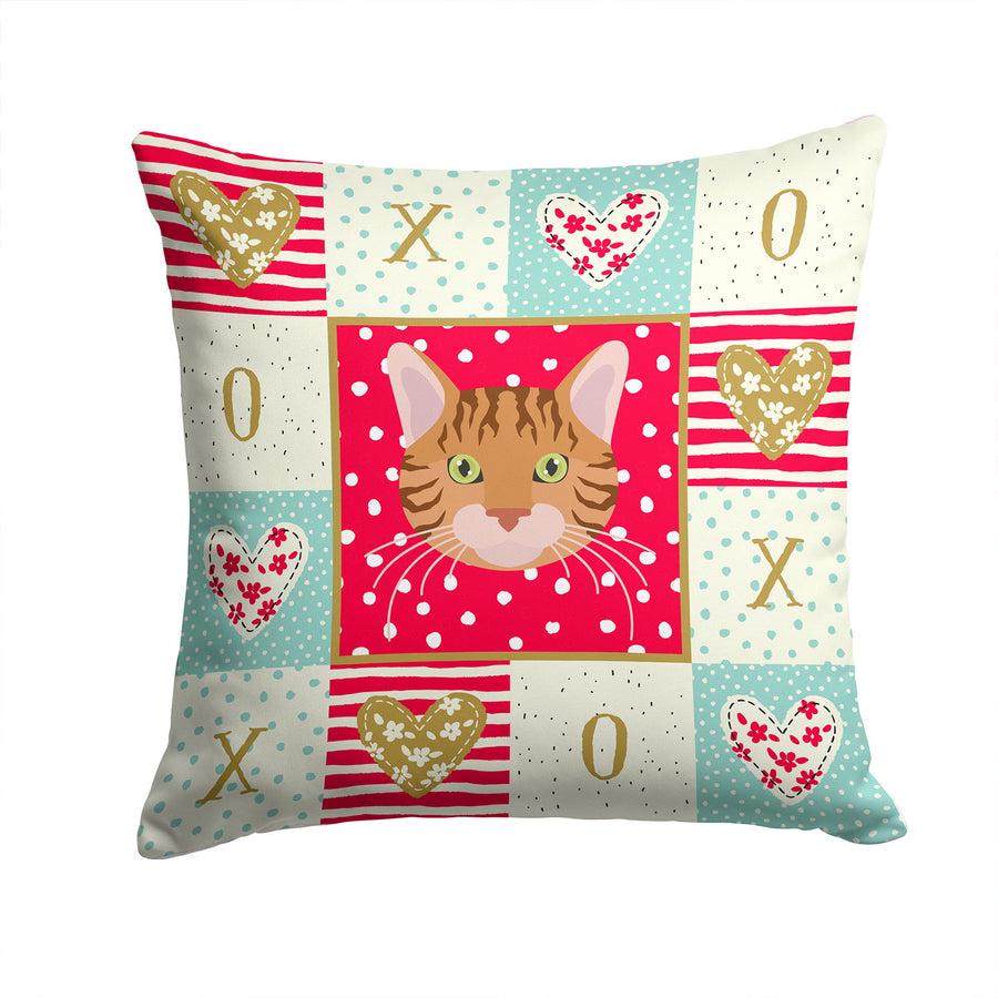 Bengal Cat Love Fabric Decorative Pillow Image 1