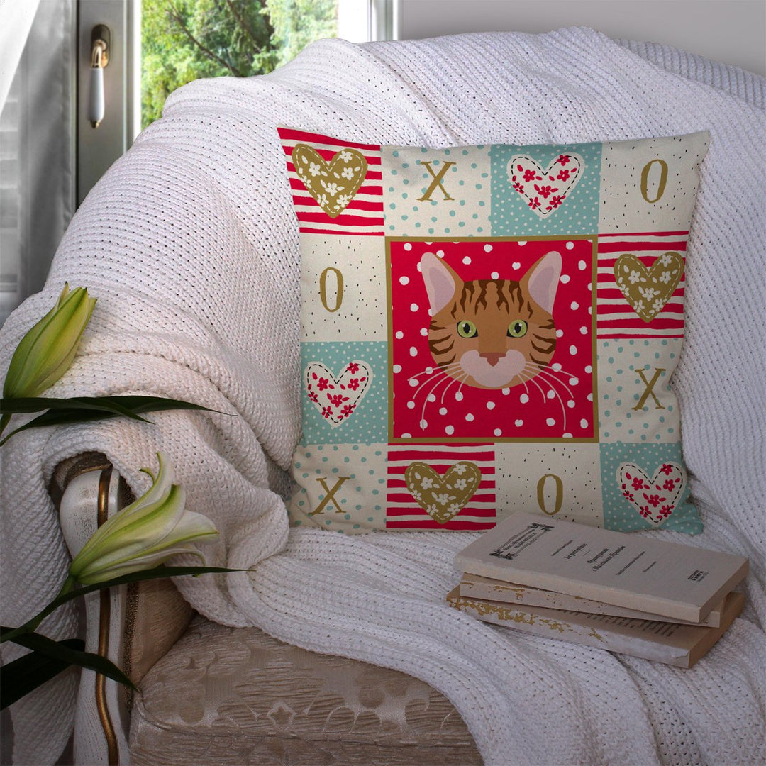 Bengal Cat Love Fabric Decorative Pillow Image 3