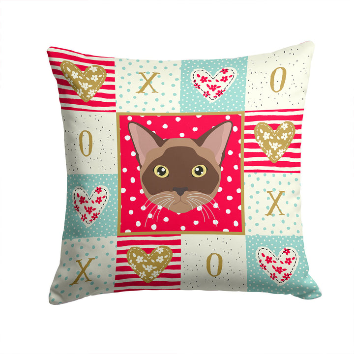 Burmese Cat Love Fabric Decorative Pillow Image 1