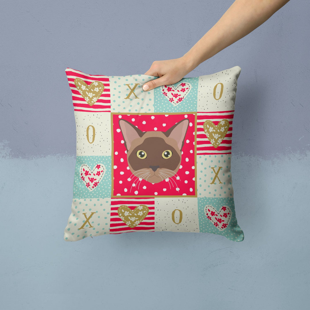 Burmese Cat Love Fabric Decorative Pillow Image 2