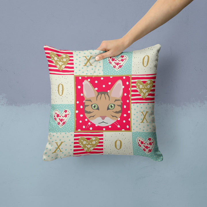 California Spangled Cat Love Fabric Decorative Pillow Image 2