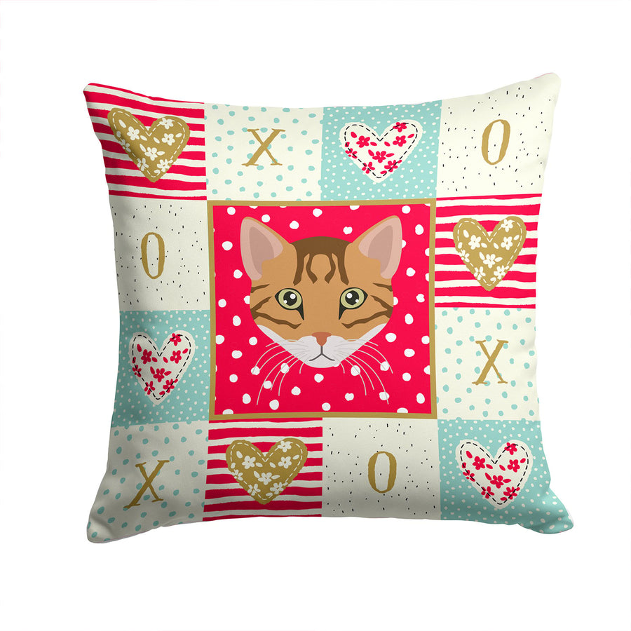 Cheetoh Cat Love Fabric Decorative Pillow Image 1